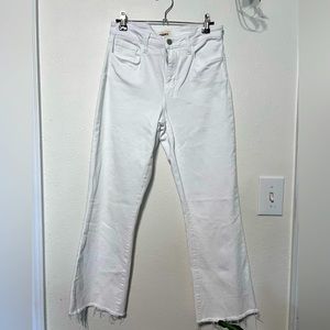 L'agence Margot High Rise Skinny Leg Jeans Blanc White Distressed